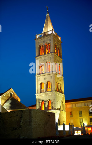 Zadar Kroatien St Donat's Church & Kathedrale CampinaleThe Campinale Glockenturm der Kathedrale der hl. Anastasia. Zadar, Kroatien Stockfoto