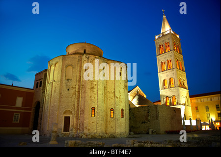 Zadar Kroatien St Donat Kirche & Dom Campinale Stockfoto