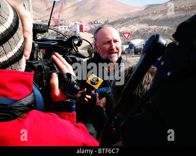 Reportage-33 Bergleute Chile gerettet auf Atacama-Wüste, San Jose Mine lebendig. Baldo Prokurica Mitglied des Senats von Chile. Stockfoto