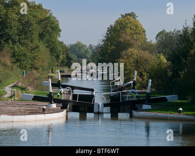 Grand union Canal Hatton Flug der Verriegelungen Warwickshire Midlands England uk Stockfoto