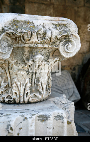 Detail einer Ruine in Kos Schloss auch bekannt als das Schloss der Ritter in Kos-Stadt, Kos, Griechenland. Stockfoto