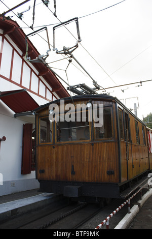 Kleinbahn, La Rhune, Baskenland, Frankreich Stockfoto