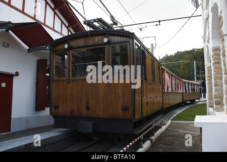 Kleinbahn, La Rhune, Baskenland, Frankreich Stockfoto