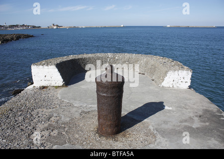 Ende eine Anlegestelle, Ciboure, Pays Basque, Frankreich Stockfoto