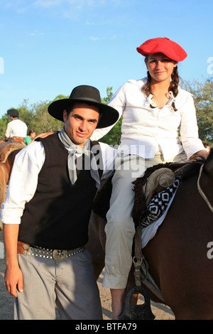 Gaucho paar, San Antonio de Areco, Argentinien Stockfoto