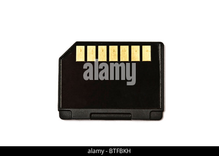 Schwarz Speicherkarte isoliert auf weißem Hintergrund Stockfoto