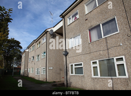 Sozialer Wohnungsbau in Bulwell, Nottingham, England, UK Stockfoto