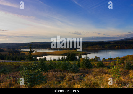 Kielder Wasser im späten Herbst Nachmittagssonne, North Tyne Valley, Northumberland Stockfoto