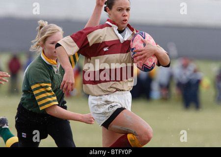 Ein Norwich University Spielervölkern in für einen Versuch während einer Frauen Spiel gegen die University of Pittsburgh Stockfoto