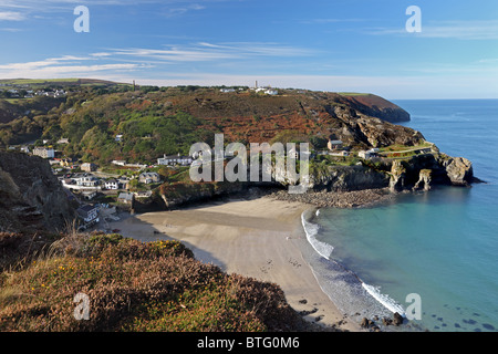 St Agnes und Trevaunance Cove aus Cornwall Großbritannien Süd-West Coastal Path Stockfoto