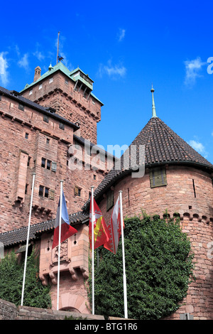 Haut-Koenigsbourg Schloss, Orschwiller, Elsass, Frankreich Stockfoto