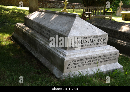Thomas Hardy das Grab im Kirchhof St. Michael, Stinsford. Stockfoto