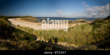 Strand auf Callot Insel in der Bucht von Morlaix (Bretagne - Frankreich). Plage Sur l'Île Callot Dans la Baie de Morlaix (Frankreich). Stockfoto