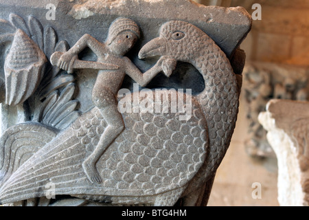 Hauptstadt Säule, Autun Kathedrale, Autun, Departement Saone-et-Loire, Burgund, Frankreich Stockfoto