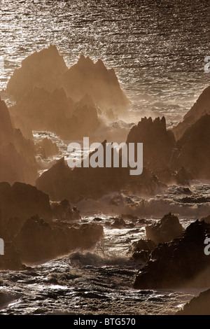 Felsige Ufer auf Malin Head, Halbinsel Inishowen, County Donegal, Ulster, Eire. Stockfoto