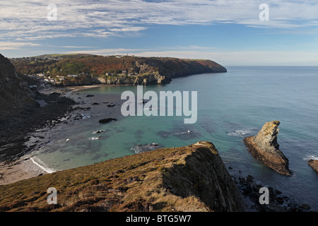 St Agnes und Trevaunance Cove aus Cornwall Großbritannien Süd-West Coastal Path Stockfoto