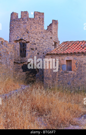 Kapetanakis mittelalterlichen Turms in Messinia, Griechenland Stockfoto