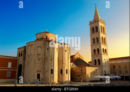 Zadar Kroatien St Donat Kirche & Dom Campinale Stockfoto