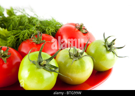 Sortiment an Gemüse isoliert auf weißem Hintergrund. Stockfoto