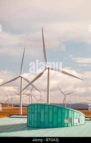 Whitlee Windpark südlich von Glasgow, Schottland, UK, ist Europas größte onshore-Windpark mit 140 Turbinen. Stockfoto