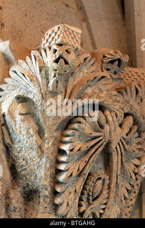 Hauptstadt Säule, Autun Kathedrale, Autun, Departement Saone-et-Loire, Burgund, Frankreich Stockfoto