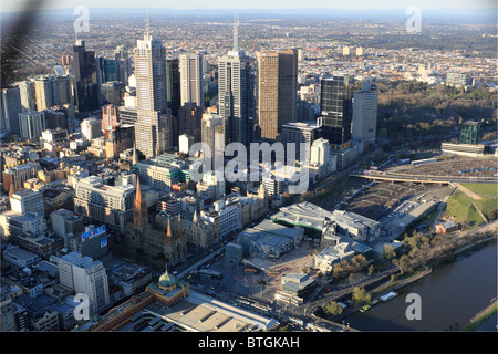 Central Business District Stadtbild und Yarra River gesehen von der Eureka Tower, Melbourne, Victoria, Australien, Australien Stockfoto