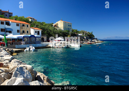 Hafen in Valun Dorf auf der Insel Cres, Kroatien Stockfoto