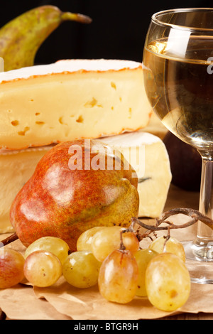 Wein und Käse Stockfoto