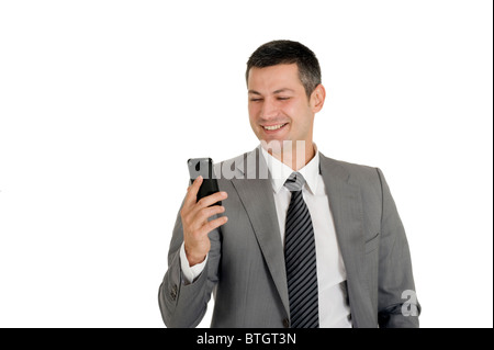 Geschäftsmann mit Handy Stockfoto
