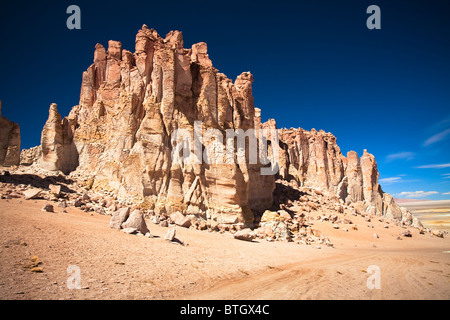 Rock-Kathedralen im Salar de Tara, Los Flamencos Nationalreservat, Chile Stockfoto