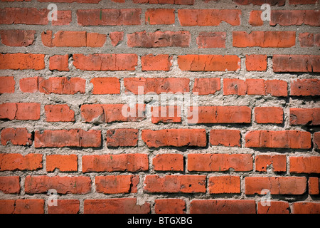 Foto von einer Wand aus roten Backstein Stockfoto