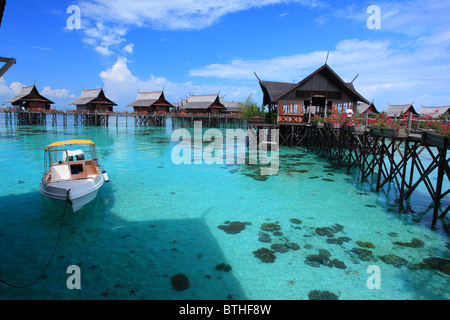 Blick vom Kapalai Resort von Semporna Sabah, Malaysia Stockfoto