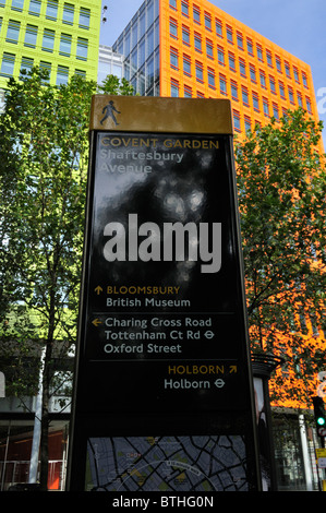 Straße zu Fuß Karte, Shaftesbury Avenue, Covent Garden, London, Vereinigtes Königreich Stockfoto