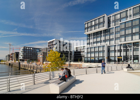 Moderne Wohn- und Bürogebäude in der Hafen City Hamburg, Deutschland, Europa Stockfoto