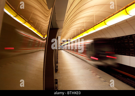 Tschechische Republik - Prag - Bahnhof im Untergrund Stockfoto