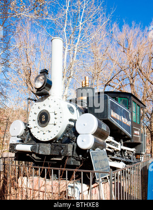 Stamm-Lokomotive, Manitou und Pike'' s Peak Railway, Colorado, USA Stockfoto