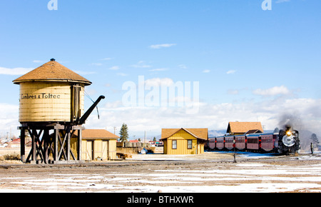 Cumbres und Tolteken Schmalspureisenbahn, Antonito, Colorado, USA Stockfoto