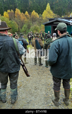 Treffen der Jäger und Wildhüter in den Ardennen, Belgien Stockfoto