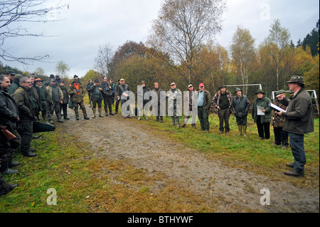 Treffen der Jäger und Wildhüter in den Ardennen, Belgien Stockfoto