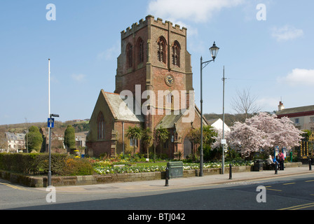 Die Uhr Turm der St. Nikolaus Kirche in Whitehaven, West Cumbria, England UK Stockfoto