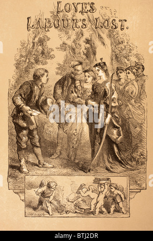 Illustration von Sir John Gilbert für Liebesmüh verloren, von William Shakespeare. Stockfoto