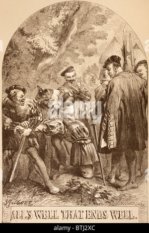 Illustration von Sir John Gilbert für alle ist, endet auch von William Shakespeare. Stockfoto