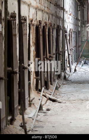 Flur mit Zellen, Eastern State Penitentiary (ESP), Philadelphia, Pennsylvania, USA Stockfoto