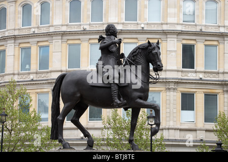 Reiterstatue von Charles I (von Hubert Le Sueur, 1633), Trafalgar Square, London, England, Vereinigtes Königreich Stockfoto