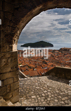 Dubrovnik Walled Stadt Kroatien beliebten europäischen Kreuzfahrt-Ziel Stockfoto