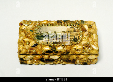 Brighton, Museum Shell Box mit der Malerei der alten viktorianischen Chain Pier Sussex England UK englische piers Stockfoto