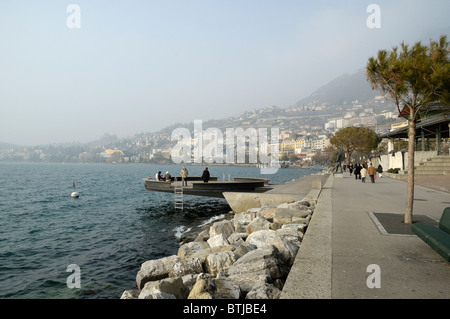 Uferpromenade von Montreux Stockfoto