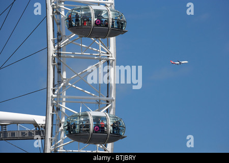 Passagier-Kapseln am London Eye, London, England, Vereinigtes Königreich Stockfoto