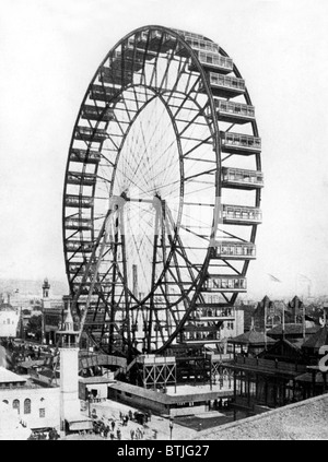 Das Riesenrad auf der Weltausstellung in Chicago 1893 (aka Chicago 1893 World Columbian Exposition), die 32 Gl rühmte Stockfoto