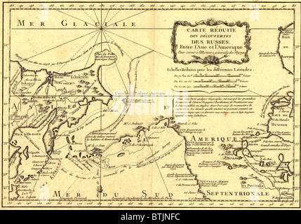 Karte von Nord-Pazifik Stockfoto, Bild: 18142165 - Alamy